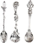 Fdit Vintage Style Coffee Spoons Set, 3 Pcs Royal Style Metal Carved Teaspoons for Kitchen and Tea Parties