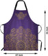 WONDERTIFY Purple Mandala Pattern Apron,Vintage Ornament Ottoman Motifs Revival Swirling Violet Abstract Tribal Bib