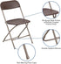 2 Pack 650LB Flash Furniture Hercules Series Plastic Folding Chair - Brown - Weight Capacity Comfortable Event