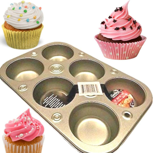 6-Cup Size Toaster Oven Metal Muffin/Cupcake Pan, 1 lb