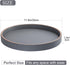 12" GORESE Round Coffee Table Tray for Home Decor, PU Leather Decorative Serving Tray for Home & Entryway Tables