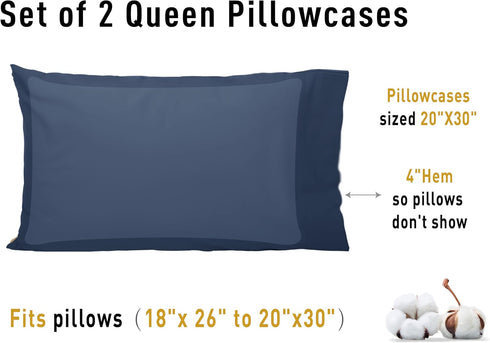 Sunflower Queen Pillowcases Set of 2, 100% Cotton, 20×30 inches, Soft and Breathable