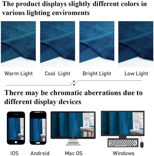 Luxury Velvet Valance Curtains, Light Blocking Small Window Scalloped Valance, 52 x 18-inch, Blue