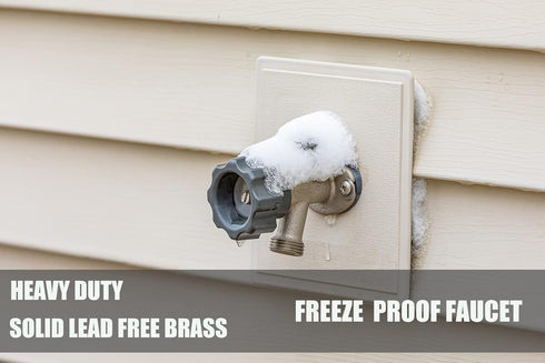 10 Inch 1/2 Inch 3/4 Inch WHK Frost Anti-Siphon Sillcock PEX B X Hose Bibb,Frost Proof Outdoor Faucet Bib with Vacuum