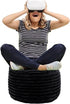 20x20x12 Inches Asuprui Pouf Ottoman Unstuffed Ottoman Foot Rest Floor Pouf Round Bean Bag Chair Foldable Floor Chair