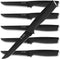 Steak Knives Set of 6, High-Carbon Stainless Steel Serrated Knives, Elegant Black, Dishwasher Safe