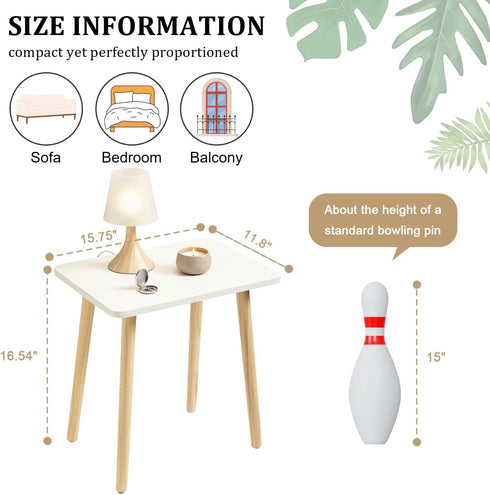 FORAOFUR Small Side Table, Modern Wood Mini Coffee Table, Easy Assembly Compact End Table for Living Room Bedroom Sofa