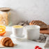 Butter Crock with Water Line for Counter French Butter Dish with Lid Ceramic Butter Keeper for Fresh Spreadable Butter,White