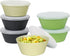 shopwithgreen Plastic Cereal Bowls Set of 6, Dust-Proof Lid, Reusable, Microwave and Dishwasher Safe, 24 OZ
