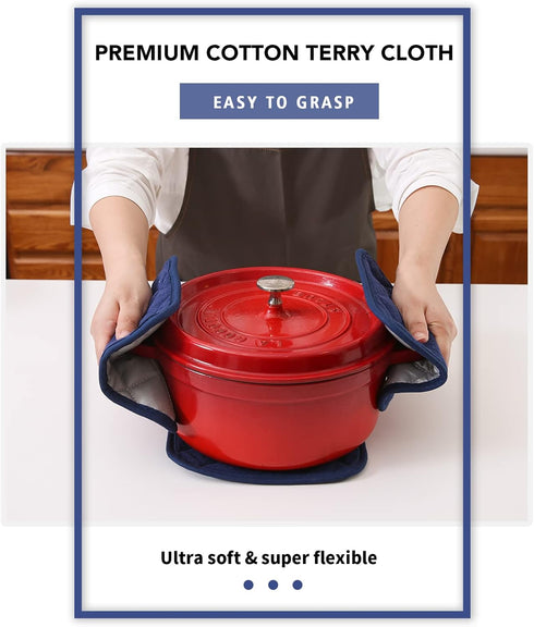 Joyhalo 6 Pack Heat Resistant Pot Holders for Kitchen, Terry Cloth Oven Hot Pads Set for Cooking Baking