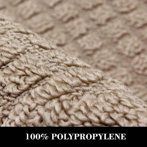 COSY HOMEER 27X18 Inch Anti Fatigue Kitchen Rug Mats, 100% Polypropylene, Machine Washable (Beige 1 pc)