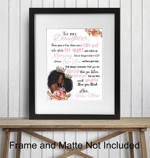 11x14 Black Girl Nursery Wall Art LARGE - African American Art - Inspirational Quotes - Positive Sayings - Cute Baby