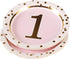 MaitianGuyou 1st Birthday Girl Decoration, Baby Shower Party Supplies Disposable Tableware Set for 20 Guests