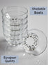 BOHEM'S Clear Glass Bowls Set of 4, 9.5 oz Small Serving Bowls for Dessert, Snack, Cereal, Fruit, Ice Cream