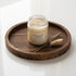 Wooden Decorative Tray Candle Holder: Romadedi Round Wood Tray Home Decor, Small Rustic Trays for Coffee Table