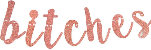 I'm 50 Bitches Banner, Funny 50th Birthday Party Decor, Women's 50th Birthday Decorations (Rose Gold)