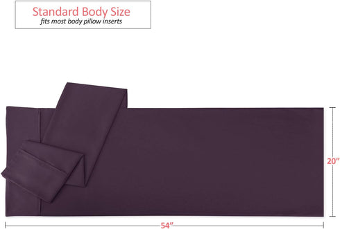 Soft Pillowcase Lightweight Purple Eggplant Microfiber Body Pillow Cover, 20x54 Inches, Set of 2 by Nestl