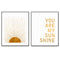 You Are My Sunshine Art, Sun Rise Wall Decor for Kid Room, Set of 2 Prints (8X10 INCH) - No Frame, Boho Minimalist