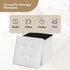 15 Inch Athena Collection Leather Square Ottoman with Storage, Small Storage Ottoman, Multipurpose Footstool Foot Rest