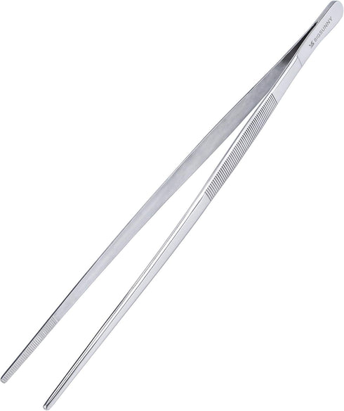 12 Inch Kitchen Tweezers, MSY BIGSUNNY Stainless Steel Food Tweezers, Multi-function Precision Cooking Tongs