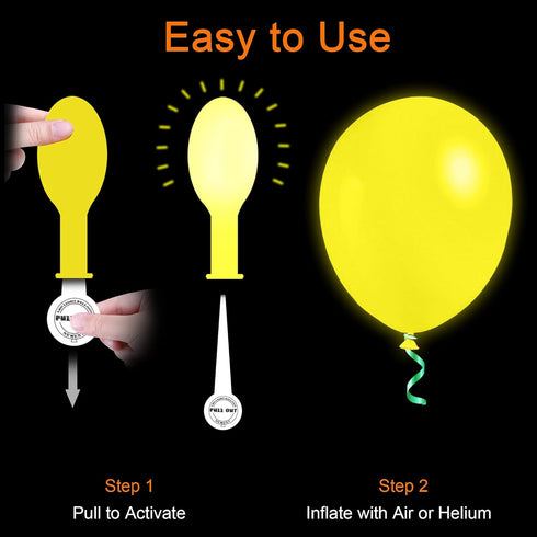 LED Balloons Flashing, 32 Pack, 8 Colors Light Up Balloons for Glow in the Dark Party Supplies
