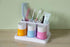 Set Aebeky Toothbrush Holder Kids Family for Bathroom Storage Organizer (Orange+Blue+Pink)