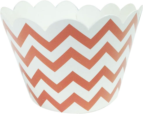 Wrapables Chevron Cupcake Wrappers, Standard Size, Set of 20, Orange