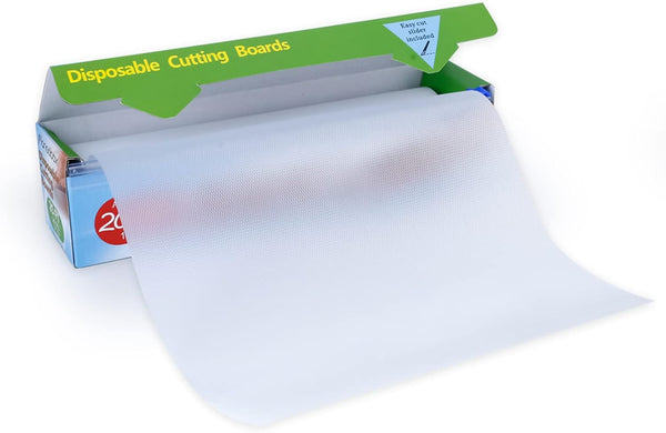Disposable Plastic Cutting Board, Large Cutting Mats for Kitchen, 12In x 25Ft Clear, Food Safety with Easy Cut