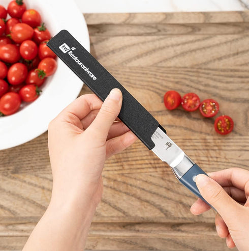 Sensei 6 x 1 Inch Knife Sleeve, Black Plastic Knife Protector for Steak Knife, Durable Cut-Proof