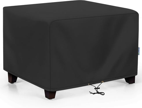 SunPatio Outdoor Ottoman Cover, Waterproof Square Coffee Table Cover, Patio Furniture Side