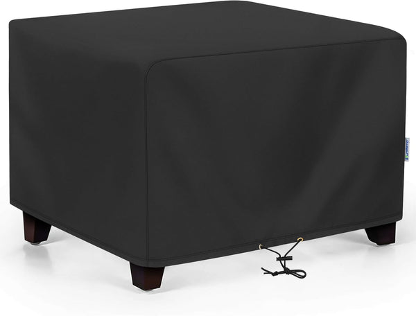 SunPatio Outdoor Ottoman Cover, Waterproof Square Coffee Table Cover, Patio Furniture Side