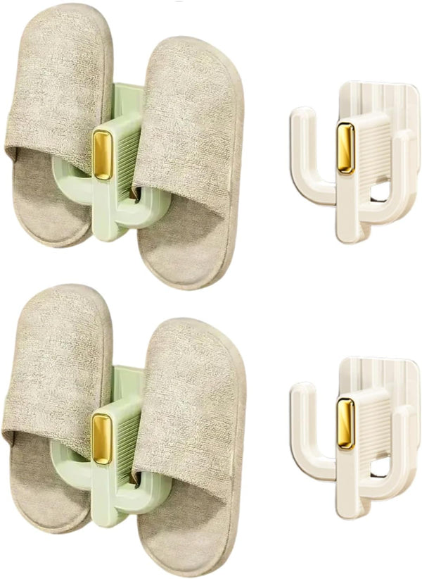 OBELGEOYA Wall Mounted Shoe Rack (4 Pack) - Versatile Hanging Organizer with Hooks