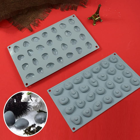 Silicone Molds Stone Shape, Non-Stick Food Grade Silicone Molds for Chocolate, Candy, Jelly, Ice Cube, Dog Treats, Cupcake Baking Mould (Stone M) by mostsom
