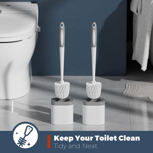 Holaloha 2 Pack Set Toilet Brush, Toilet Brush and Holder Bathroom Accessories, Toilet Bowl Brush and Holder