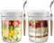 Overnight Oats Containers with lids and spoon Set of 2 Jars 12oz