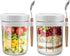 Overnight Oats Containers with lids and spoon Set of 2 Jars 12oz