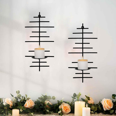 Set 2,Black AIM & GGKK Wall Candle Sconce of Wall Mounted Candle Holder for Home,Living Room, Dining Room,Rustic