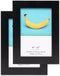 TheDisplayGuys - 4" x 6" Square Profile Wooden Picture Frame with Tempered Glass - Black - 2-Pack with Easel
