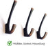 Ambipolar Premium Design Commander Heavy Duty Double Hooks, Entryway Coat Hooks (3 Pack, Oil Rubbed Bronze)
