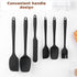 HANSGO 6PCS Silicone Spatula Set, High Heat-Resistant Rubber Kitchen Utensils for Cooking and Baking (Black)