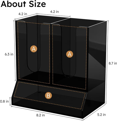 Countertop, 20 AITEE Acrylic Coffee Station Organizer for Holds Cups, All-in-One Coffee Cup and Lid Holder