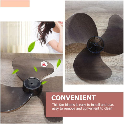 DOITOOL Plastic Fan Blade Replacement, 3 Leaves Universal Household Standing Fan Blades, 16 Inch
