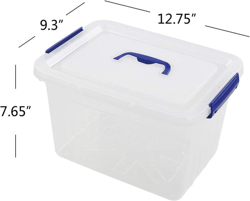 Wekioger Versatile Storage Organizer Plastic Bins with Lid, 12 Quart Latching Box, Set of 1