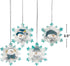 Glitter Snowman and Snowflake Christmas Ornaments, Set of 12