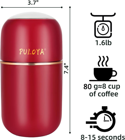 Electric Coffee Grinder, 2.8 oz, Stainless Steel Blades for Beans, Spices, Herbs, Grains, Nuts, Black