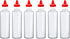 16-Ounce (Set 6), Amazing Abby Plastic Squeeze Bottles of Reusable Condiment Bottles, BFA-Free, Dishwasher-Safe