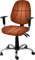 Computer Office Chair Cover, Basketball Texture Brown Washable Removable Slipcover for Rotating Boss Chair (1pcs)