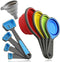 leepiya Measuring Cups and Spoons Set - 8 Piece Collapsible Measuring Tool, BPA Free Silicone, Colorful