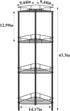 HuggieGems 4-Tier Corner Shower Caddy Organizer with Hooks - Black Bathroom Shelf Stand