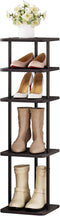 SORCEDAS 5 Tiers Vertical Shoe Rack Wooden Shoe Storage Organizer for Space
